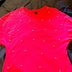 SHEIN Pink Top with Pearl Details